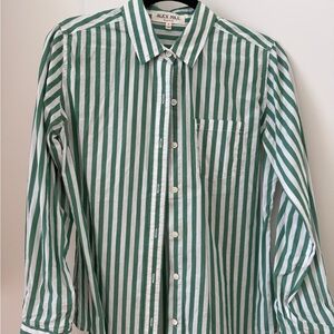 Alex Mill Green and White Casual Button Down Shirt